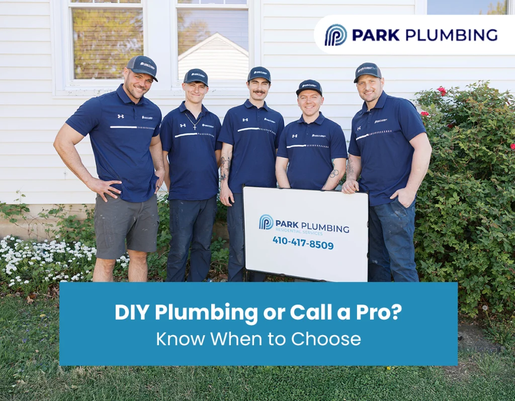 Homeowner comparing DIY plumbing tools with a professional plumber’s toolkit.