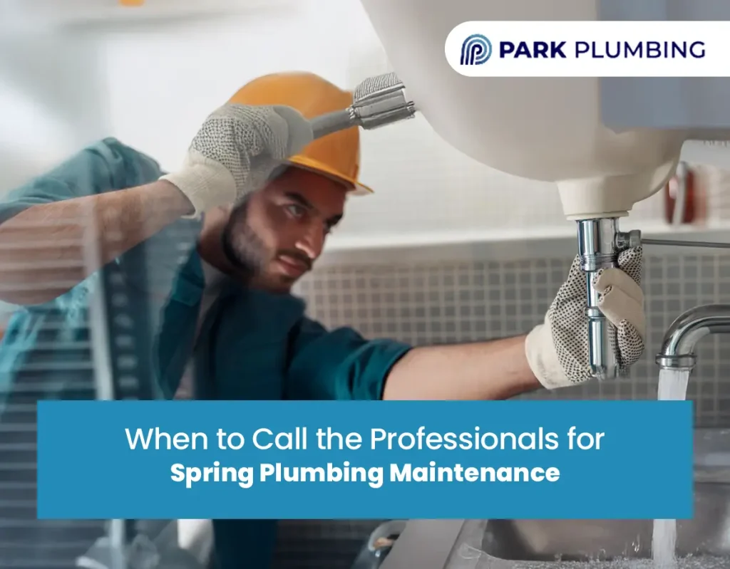 Professional plumber inspecting pipes for spring plumbing maintenance and repairs.