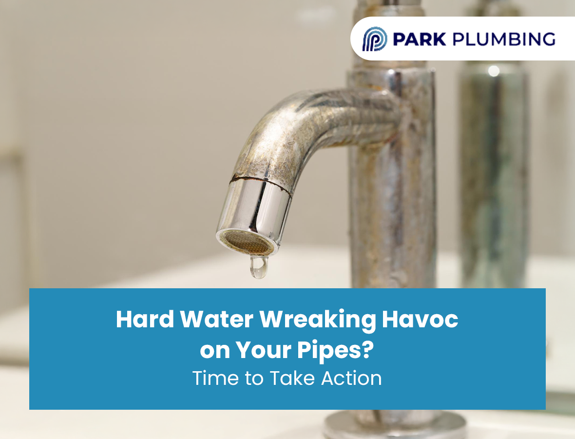 Hard water buildup causing plumbing issues.