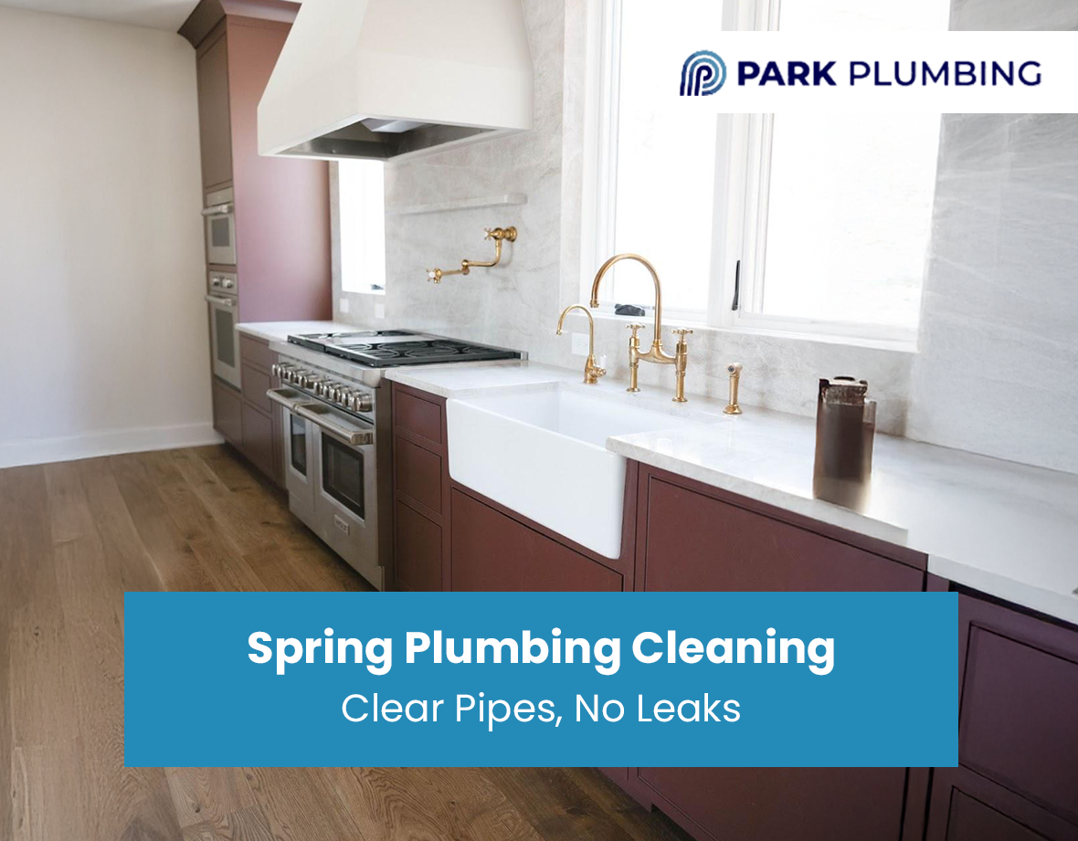 Plumber performing spring plumbing cleaning on residential pipes