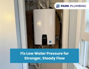 Home faucet with weak water flow representing low water pressure issues