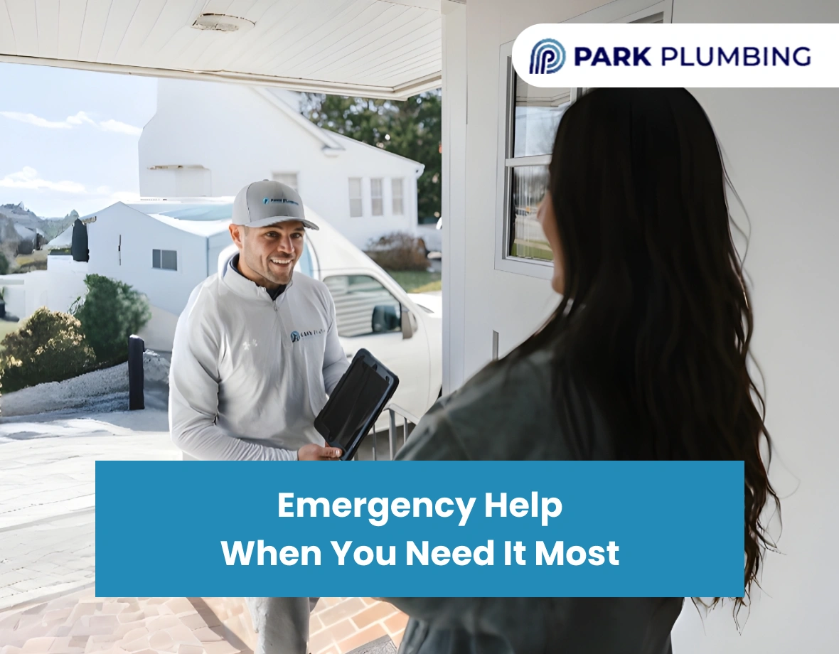 Plumber responding to a frozen pipe emergency in a home