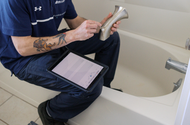 Plumbing repairs for shower leaks, low water pressure, and faucet replacement.