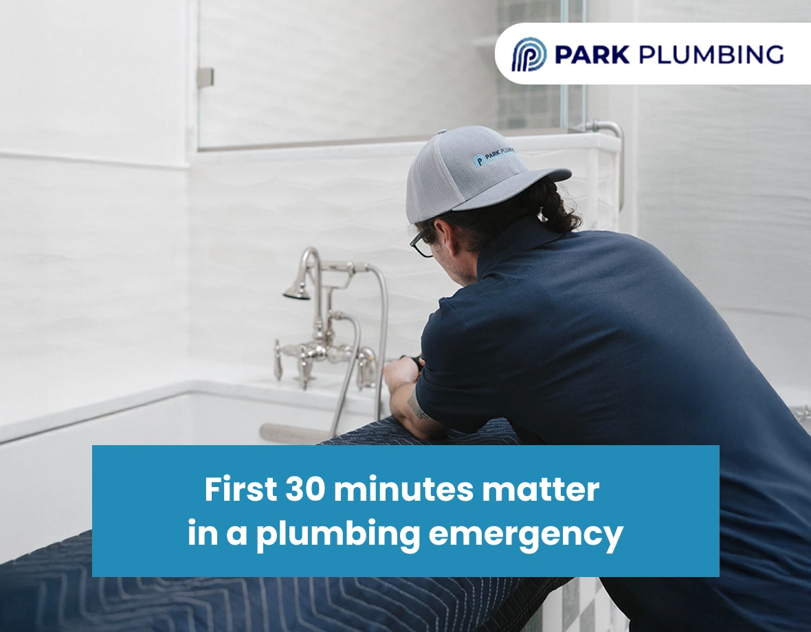 emergency plumber responding to burst pipe water leak in home